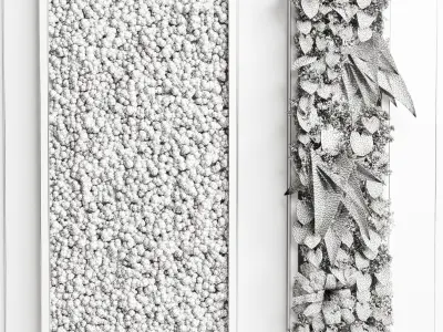 wall garden and vertical moss in wooden frame 22 3D model