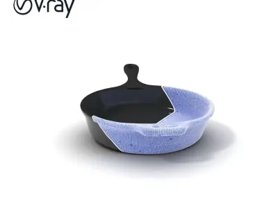 Cast Iron Skillet D Model Pack Low-poly 3D model