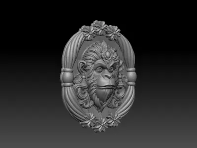 Hanuman ji frame for 3d print and CNC 3D print model