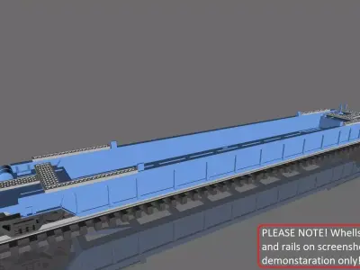 Printable Double Stack 53ft Container Well Car in H0 Scale 3D print model
