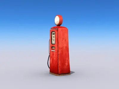 Old Style Gas Pump Low-poly 3D model