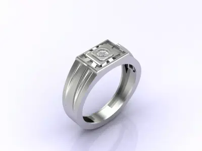 Print Ready STL 3DM  Gents Rings Diamond Men Ring  3D print model