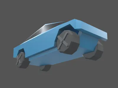 Low Poly Cyber Car v1 003 Low-poly 3D model
