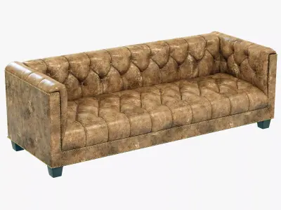 Restoration Hardware Savoy Leather Sofa 3D model
