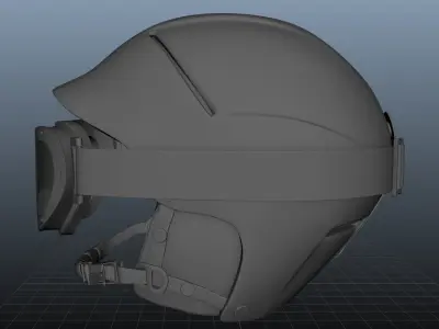 SKI Helmet with Googles 3D model