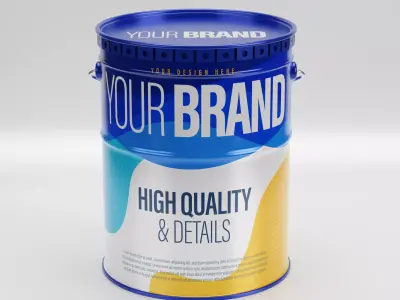 Metal Paint Bucket Packaging 3D model