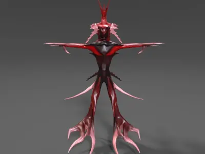 Spore Warrior Alien Character Free low-poly 3D model