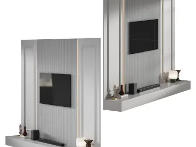 Modern TV Wall 037 3D model