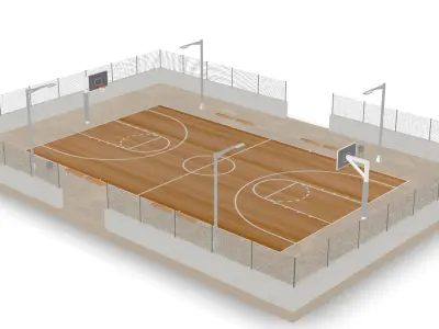 Basketball court 3D model
