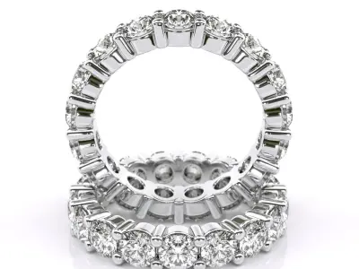 Round Diamond Eternity Wedding Band 3D Model Pack