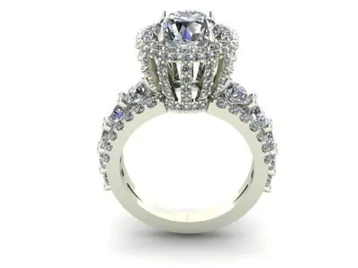 Engagement Ring So Many Round Diamonds On It Free 3D model