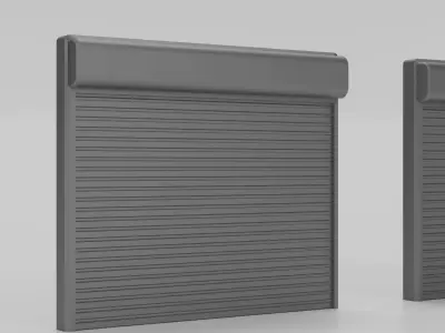 1-64 Scale Roll-Up Garage Door Set - Diorama Shutter Gate   3D print model