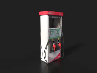 Fuel station pump DEMO Free low-poly 3D model