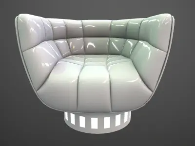 Futuristic armchair Low-poly 3D model