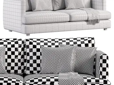 Ibiza sofa bed in dark grey 3D model