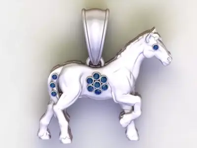 Luxury Horse Pendant Printable 3D print model