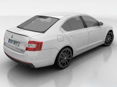 Skoda Octavia 3 RS liftback Low-poly 3D model
