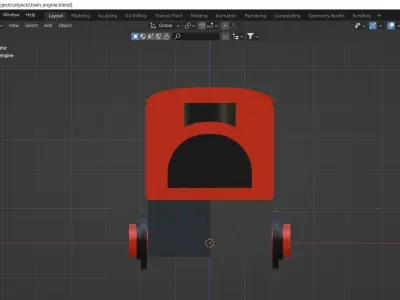 Toy train engine 3d model Low-poly 3D model