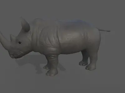 Stylized Rhino 3D model