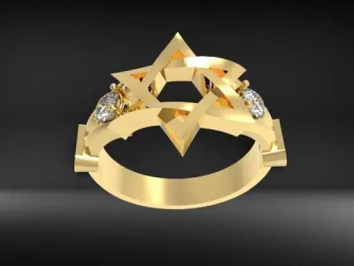 Star of David Ring US RING SIZE 8 3D print model