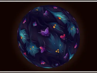 Dark Forest Flowers -- 20 TEXTURES -- Hand-painted ---PACK 3--- Texture
