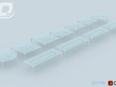 Beatha Table Set 3D model