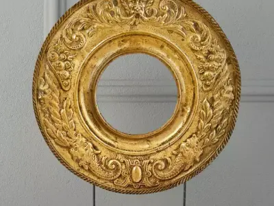 French Brass Repousse Stovepipe Surround 3D model