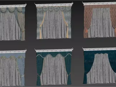  European-style Curtains 3D model