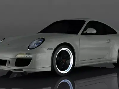 Porsche 911 2009 Low-poly 3D model