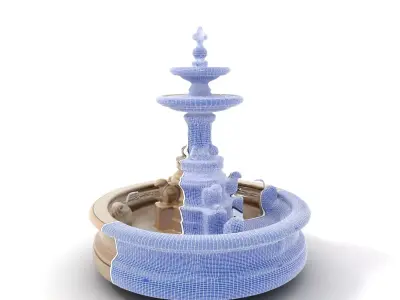 Elegant Stone Fountain model pack Low-poly 3D model