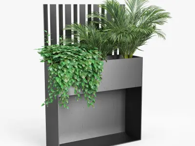 Sotomon modern planter with trellis 3D model