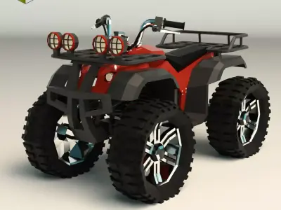 Low Poly ATV 01 Low-poly 3D model