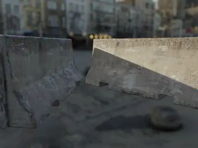 Concrete barrier Low-poly 3D model order