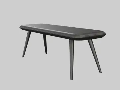 Spine Wood Base Bench-black ash wood Low-poly 3D model