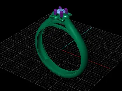 STL 3DM Print Ready Women Diamond Ring Lightweight Printable  3D print model get