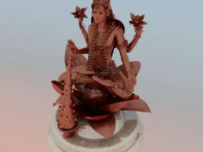 lakshmi sculpture 3D model