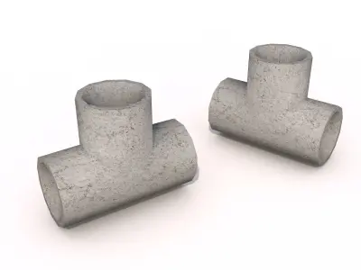 Concrete Pipes Pack Lowpoly  Low-poly 3D model