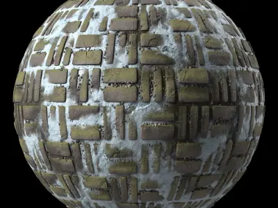 Pavement Materials 30- Paving By Snow and Mud Pbr 4k Seamless Texture