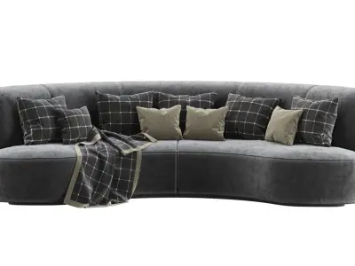 Annabel velour round sofa VS09  3D model