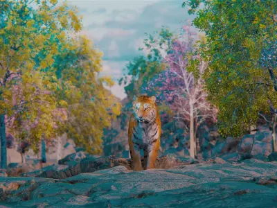 Realistic Tiger Rigged and Animated model- Blender 3D model