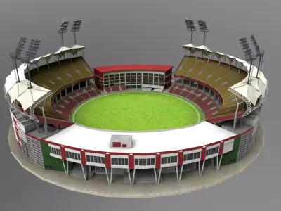 Trivandrum Stadium Low-poly 3D model