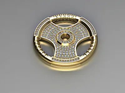 Dumbbell and halter GYM pendant 3D print model