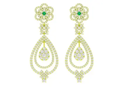 5833 luxury diamond earrings  3D print model