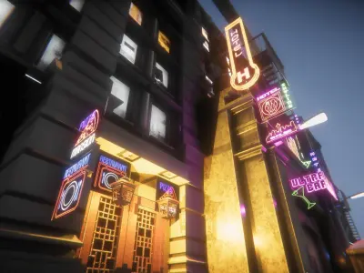 Neon Signs for Unreal Low-poly 3D model