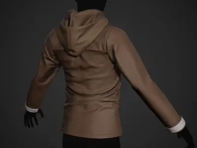 Brown Snowboard Hoodie Style 1  Low-poly 3D model