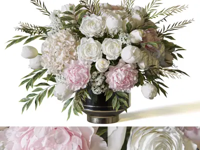 Flower Set 082 cute bouquet 3D model