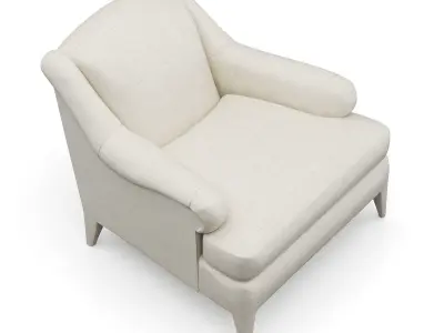 chair Baker Luxe Derby Lounge BAU3112C 3D model