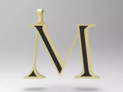 Alphabet Latin M 3D print model