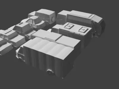 Vehicles Low poly 3D Model without color 3D model
