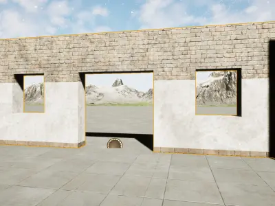 Unreal Engine Modular Walls 1-2 Low-poly 3D model